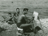 19580800 Josip Generalic painting on the beach, 1958