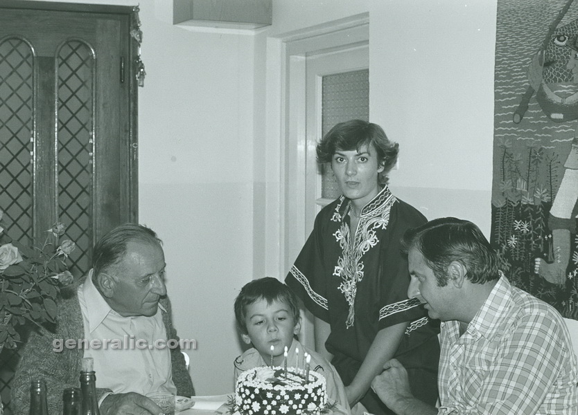 19780901 Goran's birthday (08), Ivan Generalic, Josip, Mirjana and Goran, 1978, photo Sloven Mosseti