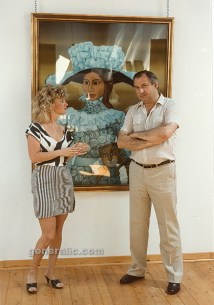 19850000 Josip Generalic with guest, Hlebine