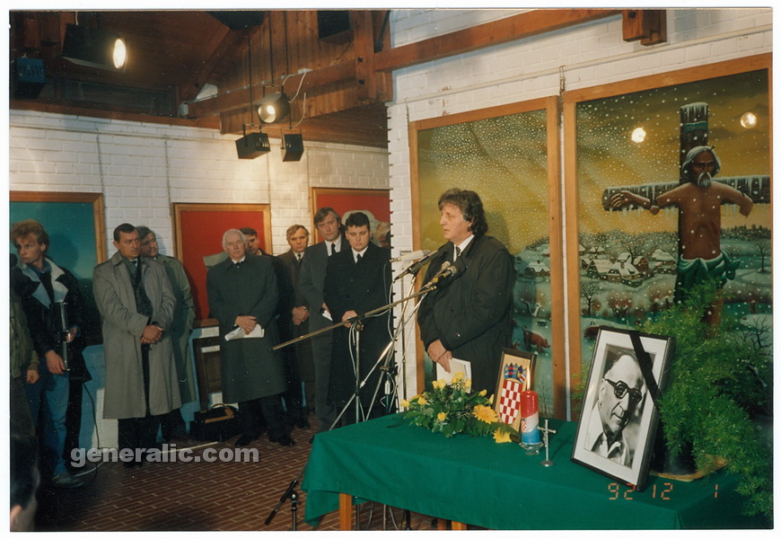 19921204 Ivan Generalic commemoration, Hlebine 1992 (1)
