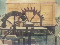 Ivan Generalic, 1930, Brlekov mlin (Brlek's  watermill), akvarel (watercolour)