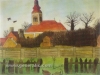 Ivan Generalic, 1931, Church in Hlebine, watercolour