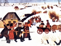 Ivan Generalic, 1932, Uzimanje poreza (Collecting taxes), akvarel (watercolour)