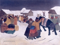 Ivan Generalic, 1934, Rekvizicija (Requisition), ulje na lesonitu (oil on plywood), 35x43 cm