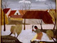 Ivan Generalic, 1935, Pralja (Washerwoman), ulje na staklu (oil on glass), 28x33 cm
