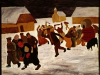 Ivan Generalić, 1936, Đelekovečka buna (Djelekovec rebellion), ulje na lesonitu (oil on plywood), 5