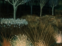 Ivan Generalić, 1937, Ožujak (March), tempera na staklu (tempera on glass)