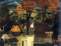 Ivan Generalić, 1939, Đurino dvorište (Djuro's yard), ulje na staklu (oil on glass), 42x43 cm