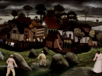 Ivan Generalic, 1940, Otok (An island), ulje na staklu (oil on glass), 26x44 cm