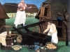 Ivan Generalic, 1940, Women making must, oil on glass, 31x40 cm