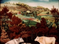 Ivan Generalic, 1942, Krave (Cows), ulje na staklu (oil on glass)