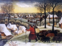 Ivan Generalic, 1942, Svinjari (Swineherds), ulje na staklu (oil on glass), 30x45 cm