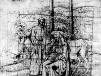 Ivan Generalic, 1943, Odlazak u Egipat (Going to Egypt), olovka na papiru (pencil on paper)