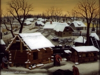 Ivan Generalic, 1944, Zima (Winter), ulje na staklu (oil on glass), 35x38 cm