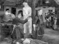 Ivan Generalic, 1948, Smaknuce (Execution), ulje na staklu (oil on glass)