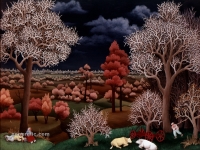 Ivan Generalic, 1949, Jesen (Autumn), ulje na staklu (oil on glass)