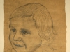 Ivan Generalic, 1952, Portrait of a girl, drawing, 32x30 cm