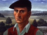 Ivan Generalic, 1953, Autoportret (Self portrait), ulje na drvetu (oil on hardboard), 42x41 cm