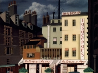 Ivan Generalic, 1953, Motiv iz Pariza (Motif from Pariz), ulje na staklu (oil on glass), 56x42 cm
