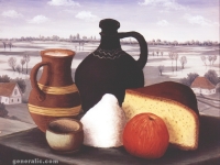 Ivan Generalic, 1953, Mrtva priroda (Still life), ulje na staklu (oil on glass), 39x42 cm