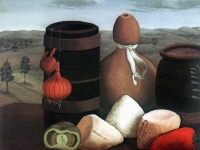 Ivan Generalic, 1954, Mrtva priroda (Still life), ulje na staklu (oil on glass), 43x44 cm