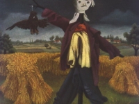 Ivan Generalić, 1954, Plašilo (Scarecrow), ulje na staklu (oil on glass), 53x44 cm