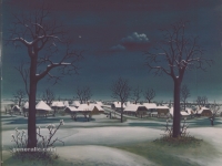 Ivan Generalic, 1954, Zimski dan (Winter day), ulje na staklu (oil on glass)