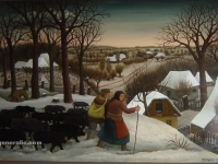 Ivan Generalic, 1955, Cuvanje svinja (Swineherding), ulje na staklu (oil on glass)