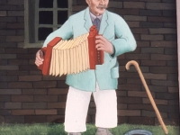Ivan Generalić, 1955, Harmonikaš (Harmonica player), ulje na staklu (oil on glass), 37x29 cm