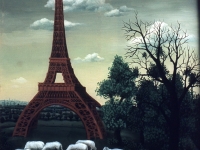 Ivan Generalic, 1957, Moj Pariz (My Paris), ulje na staklu (oil on glass), 38x48 cm