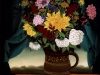 Ivan Generalic, 1958, Flowers on a desk, oil on glass