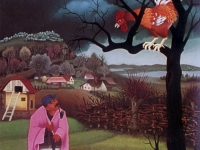 Ivan Generalic, 1959, Seoska posla (Rural occupations), ulje na staklu (oil on glass), 63x43 cm