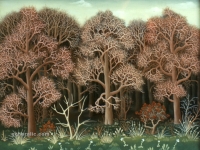 Ivan Generalić, 1959, Šuma (A forest), ulje na staklu (oil on glass)