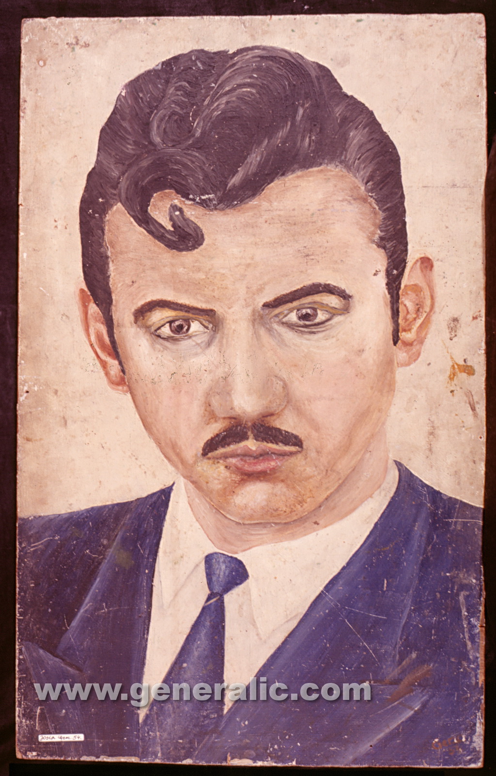 Josip Generalic, 1954, Self portrait, oil on wood