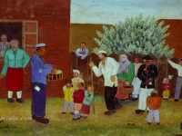 Josip Generalić, 1953, Bubnjar (A drummer), ulje na drvetu (oil on wood)