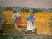 Josip Generalić, 1955, Košnja žita (Mowing the hay), ulje na platnu (oil on canvas)