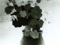 Josip Generalić, 1955, Proljetno cvijeće u vazi (Spring flowers in a vase), ulje na staklu (oil on glass)