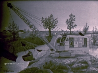 Josip Generalić, 1958, Kopanje kanala (Trench digging), ulje na platnu (oil on canvas)