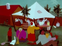 Josip Generalić, 1958, Seosko proštenje (Village fair), ulje na staklu (oil on glass)