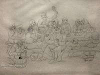 Ivan Generalic, 1960, Mladenci (Newlyweds), olovka na papiru (pencil on paper)