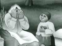 Ivan Generalic, 1963, Majka place (Mother is crying), ulje na staklu (oil on glass)