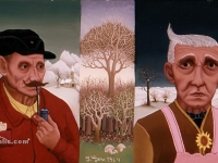Ivan Generalic, 1964, Dupli portret (Double portrait), ulje na staklu (oil on glass)