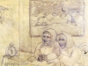 Ivan Generalic, 1965, Two women talking, pencil, 37x44 cm