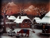 Ivan Generalic, 1966, Feeding a cow in winter, oil on glass