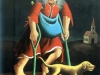 Ivan Generalic, 1967, Beggar on crutches, oil on glass