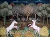Ivan Generalic, 1967, Deers playing in forest, oil on glass