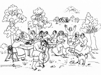 Ivan Generalić, 1967, Vrtno veselje (Garden party), tuš na papiru (ink on paper)