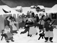 Ivan Generalic, 1968, Ples u selul (Dancing in a village), ulje na platnu (oil on canvas)
