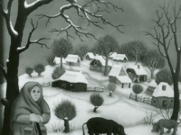 Ivan Generalic, 1969, Cuvanje svinja (Watching over pigs), ulje na staklu (oil on glass)