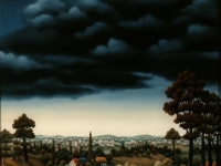 Ivan Generalić, 1969, Pejzaž (Landscape), ulje na staklu (oil on glass)